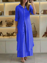 Load image into Gallery viewer, Women Summer Casual Linen Long Two-piece Set Pant Suits