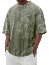 Load image into Gallery viewer, Men's Bamboo Leaf Print Short Sleeve T-Shirt