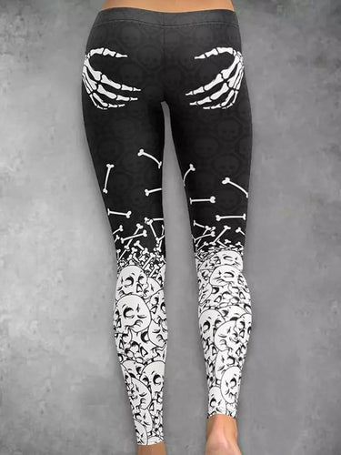 Women's Halloween Skull Print Leggings