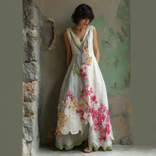 Load image into Gallery viewer, Women's Retro Japanese Sakura Splicing Sleeveless Long Dress