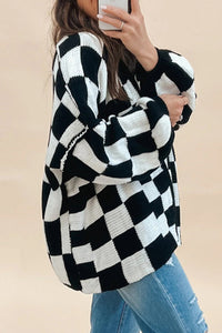 Casual Plaid Contrast Cardigan Collar Outerwear(3 Colors)