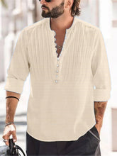 Load image into Gallery viewer, Men's Cotton Linen Wrinkle Casual Long Sleeve Shirt