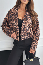 Load image into Gallery viewer, Casual Street Zebra Print Leopard Buttons Contrast Turn-back Collar Outerwear(3 Colors)