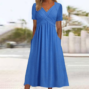 Women's Pocket Short Sleeved Dress