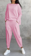 Load image into Gallery viewer, Casual Round Neck Long Sleeve Two Piece Suit