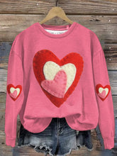 Load image into Gallery viewer, Women'S Heart Print Long Sleeve Sweatshirt