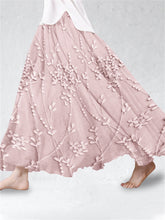 Load image into Gallery viewer, Classy Floral Lace Embroidered Linen Blend Skirt