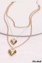 Load image into Gallery viewer, Gold Heart Pendant Layered Necklace