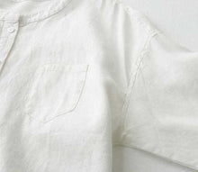 Load image into Gallery viewer, Casual Linen Stand Collar Three-quarter Sleeve Loose Shirt