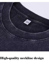 Load image into Gallery viewer, Men's 100% Cotton Washed And Distressed Vintage Round Neck Sleeveless Sports Tank Top