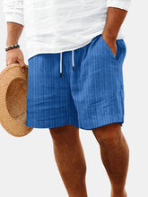 Load image into Gallery viewer, Men's Summer Solid Color Vertical Strip Casual Beach Shorts