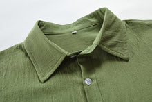 Load image into Gallery viewer, Men's Lapel Cotton And Linen Loose Casual Long-sleeved Shirt