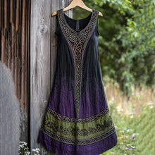 Load image into Gallery viewer, Vintage Viking Celtic Knot Gradient Patchwork Cozy Tank Dress