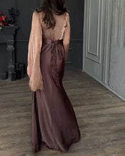 Load image into Gallery viewer, Elegant Split Sleeve Top &amp; Skirt Two-Piece Set