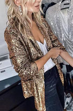 Load image into Gallery viewer, Long Sleeve Sequined Lapel Blazer