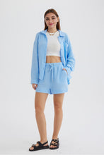 Load image into Gallery viewer, Long Sleeve Solid Color Shirt Shorts Set