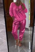 Load image into Gallery viewer, Fashionable Sequin Top And Bronzing Trousers Two-piece Set