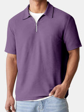 Load image into Gallery viewer, Men's Summer Solid Color Waffle Comfort Short Sleeve Polo Shirt