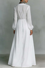Load image into Gallery viewer, Casual Cotton Linen Maxi Dress High Waist Stand Collar Daily