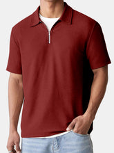 Load image into Gallery viewer, Men's Summer Solid Color Waffle Comfort Short Sleeve Polo Shirt