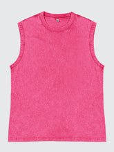 Load image into Gallery viewer, Men's 100% Cotton Washed And Distressed Vintage Round Neck Sleeveless Sports Tank Top
