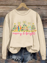 Load image into Gallery viewer, Women's Christmas Tree Printed Crew Neck Sweatshirt