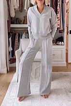 Load image into Gallery viewer, Women's Solid Color V-neck Top &amp; Pants Two-piece Set