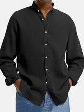 Load image into Gallery viewer, Men's Lapel Cotton And Linen Loose Casual Long-sleeved Shirt