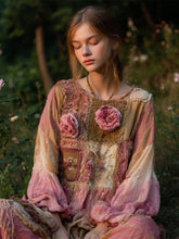 Load image into Gallery viewer, Vintage Boho Floral Art Women's Linen Loose Shirt