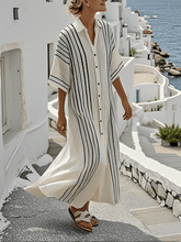 Load image into Gallery viewer, Women's Striped Cardigan Dress