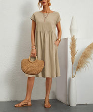 Load image into Gallery viewer, 🔥 50% OFF Summer Last Sale  🔥Women's Short Sleeve Cotton And Linen Dress-