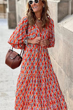 Load image into Gallery viewer, Fabulous Time Puff Sleeve Tiered Midi Dress