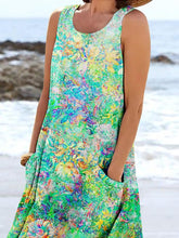 Load image into Gallery viewer, Women's Floral Art Print Pocket Casual Resort Comfort Maxi Dress