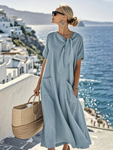Load image into Gallery viewer, Women'S Solid Color Loose Cotton And Linen Pocket Dress