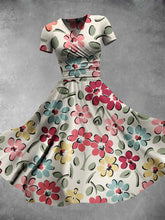 Load image into Gallery viewer, Women's Multicolor Flowers Print Maxi Dress