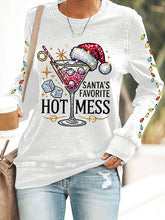 Load image into Gallery viewer, Women's Christmas Santa's Favorite Hot Mess Printed Crew Neck Sweatshirt