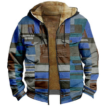 Load image into Gallery viewer, Vintage Plaid Print Pocket Fleece Hoodie Jacket