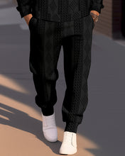 Load image into Gallery viewer, Men&#39;s Textured Jacquard Round Neck Casual Sports Set  022