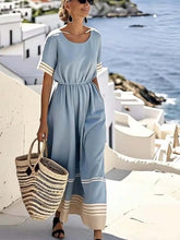 Load image into Gallery viewer, Women'S Elastic Waist Striped Print Dress