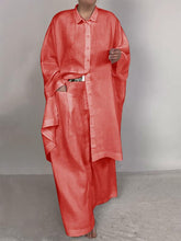 Load image into Gallery viewer, Women Casual Plain Shirt and Pants Two-pieces Set