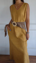 Load image into Gallery viewer, V-neck Belted Waist Dress