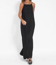 Load image into Gallery viewer, Elegant Solid Color Cotton Linen Sleeveless Long Dress