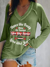 Load image into Gallery viewer, Women's Dance Like Frosty, Shine Like Rudolph, Give Like Santa Love Like Jesus Print T-Shirt