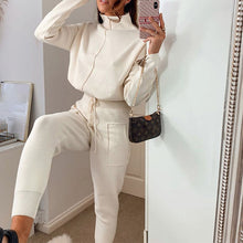 Load image into Gallery viewer, Fashion high-neck exposed navel sports casual simple suit