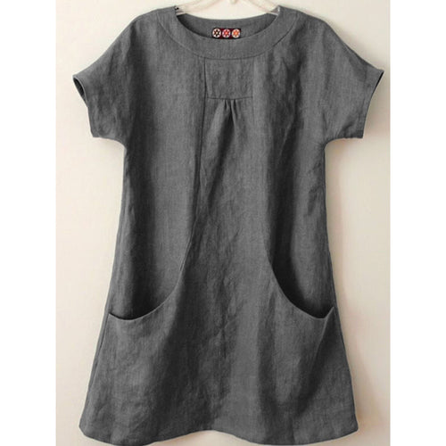 Short Sleeve Pockets Cotton-Blend Shirts & Tops