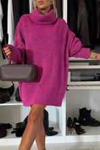 Load image into Gallery viewer, Women's Long Sleeve Casual Sweater Dress with Pile Collar