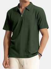 Load image into Gallery viewer, Men's Solid Color Waffle Casual Daily Short Sleeve Polo Shirt