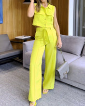 Load image into Gallery viewer, Fashion Lapel Top &amp; Pants Two-Piece Set