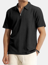 Load image into Gallery viewer, Men's Solid Color Waffle Casual Daily Short Sleeve Polo Shirt
