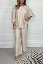 Load image into Gallery viewer, Satin crew neck casual suit